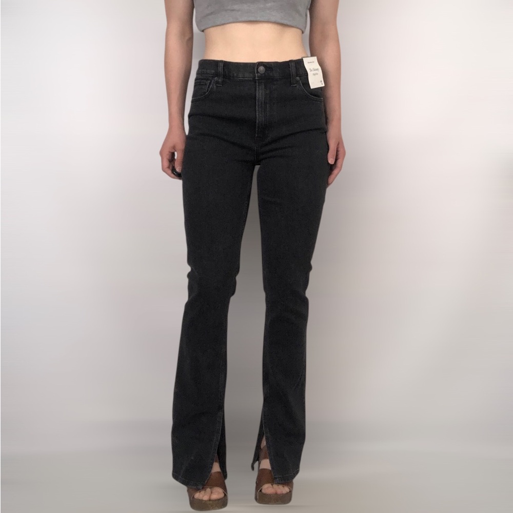 Abercrombie & Fitch Black Skinny Jeans with Front Slits